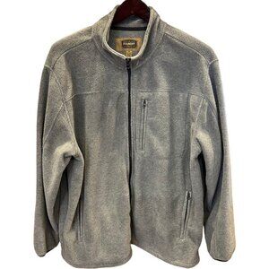 Fleece Zipper Jacket Coat Grey Mens 2XL Foundry Supply Zip Pockets Gorpcore